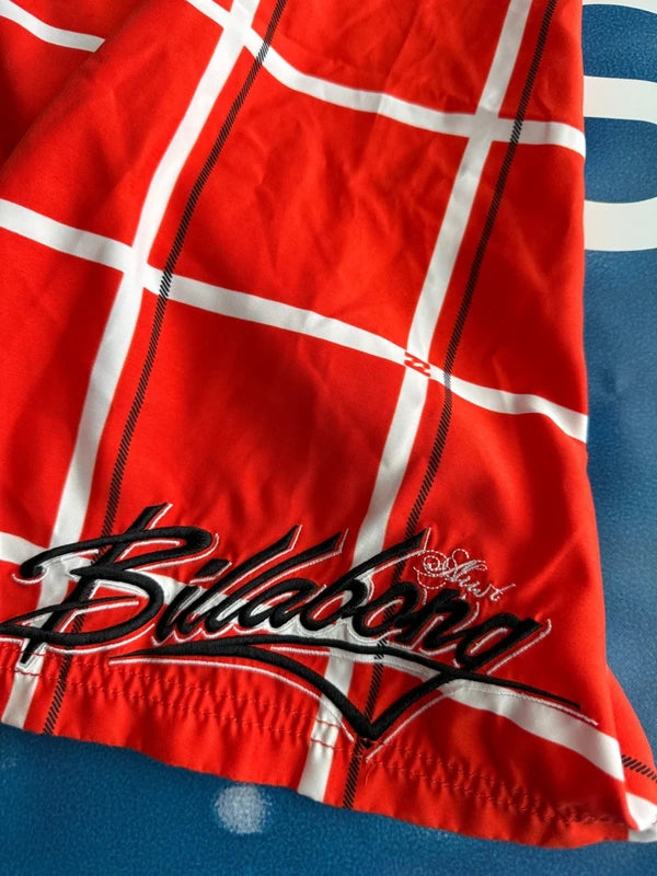 Y2K Billabong Plaid Orange Boardshorts