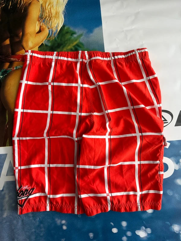 Y2K Billabong Plaid Orange Boardshorts