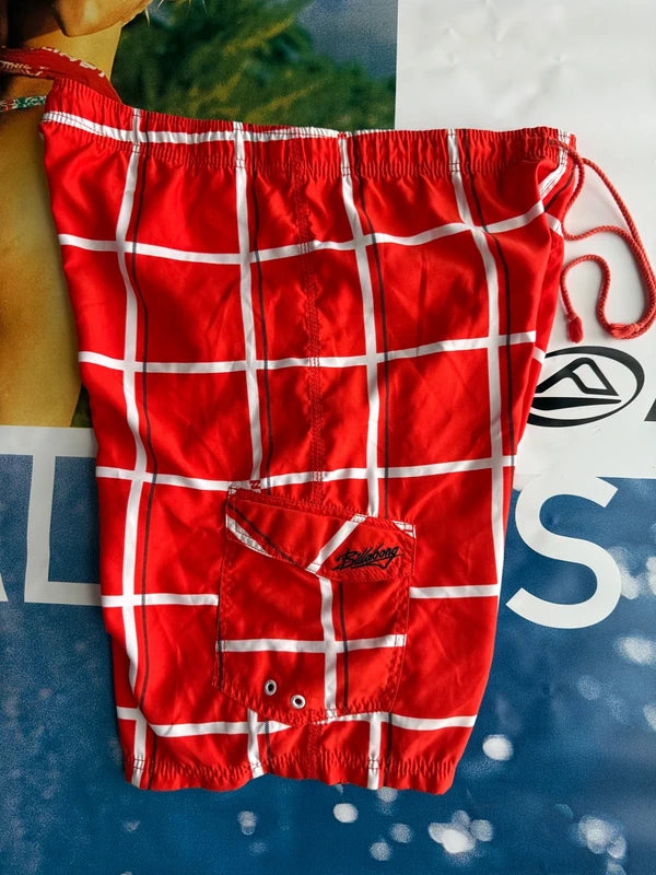 Y2K Billabong Plaid Orange Boardshorts