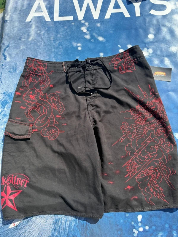 Y2K Quiksilver Red Dragon Boardshorts