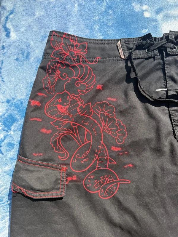 Y2K Quiksilver Red Dragon Boardshorts
