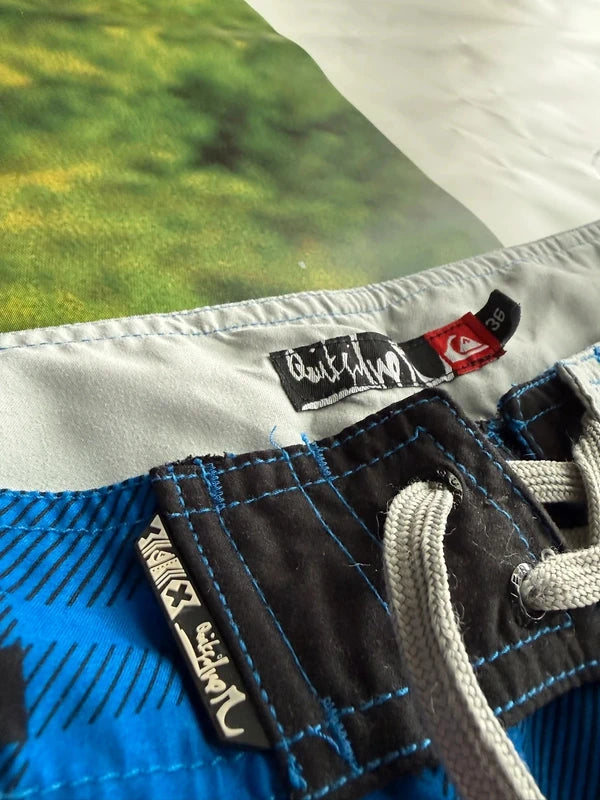 Y2K Quiksilver Plaid Blue Boardshorts