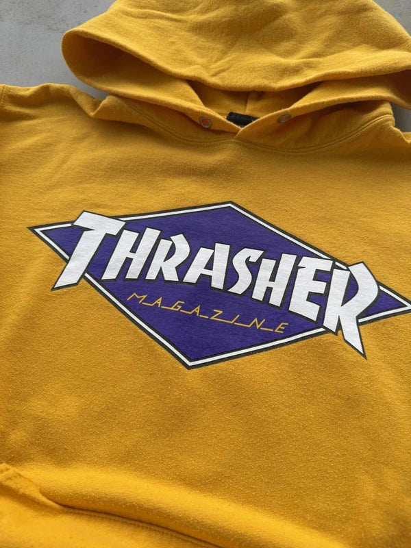 2000s Thrasher Skate Hoodie Mustard Purple