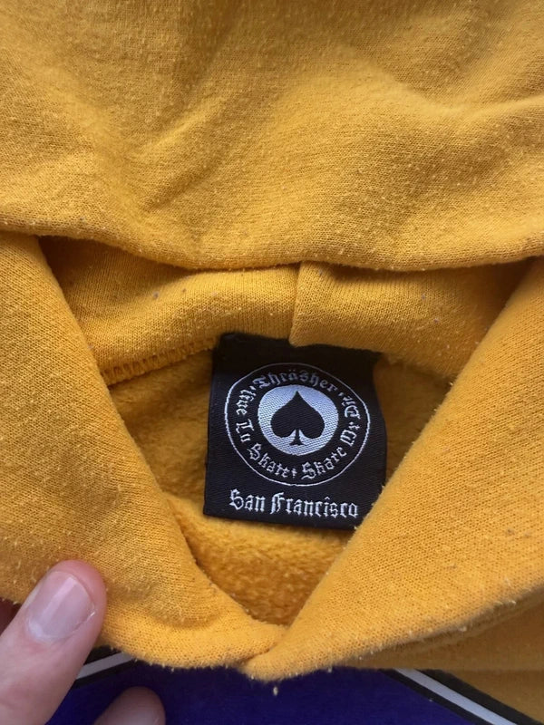 2000s Thrasher Skate Hoodie Mustard Purple