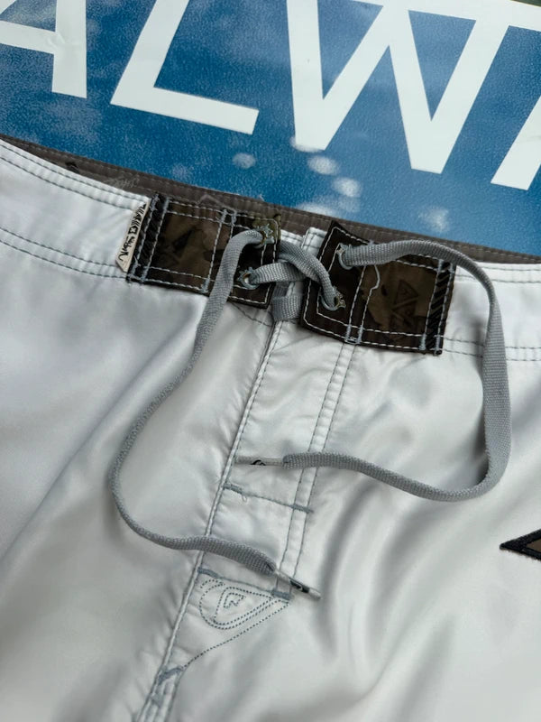 Y2K Quiksilver White Brown Camo Boardshorts 36