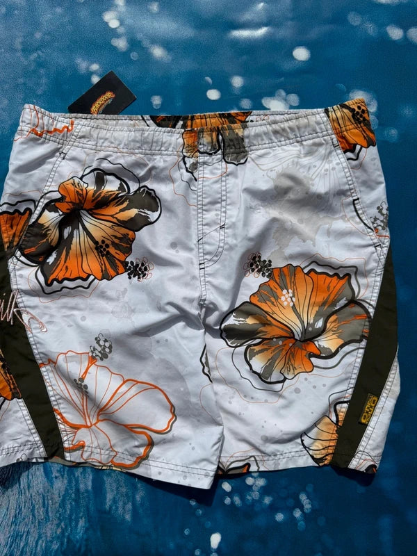 Y2K O'Neill Floral White Orange Boardshorts