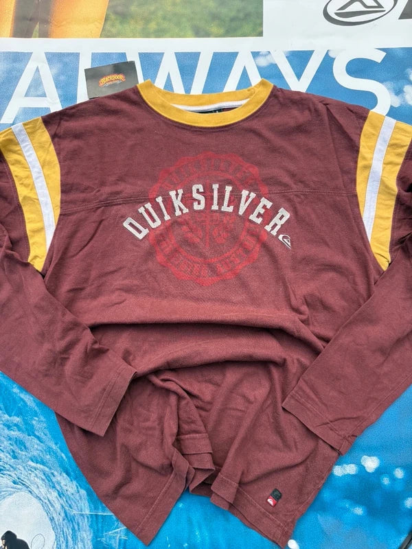Quiksilver Longsleeve burgundy yellow white L - front