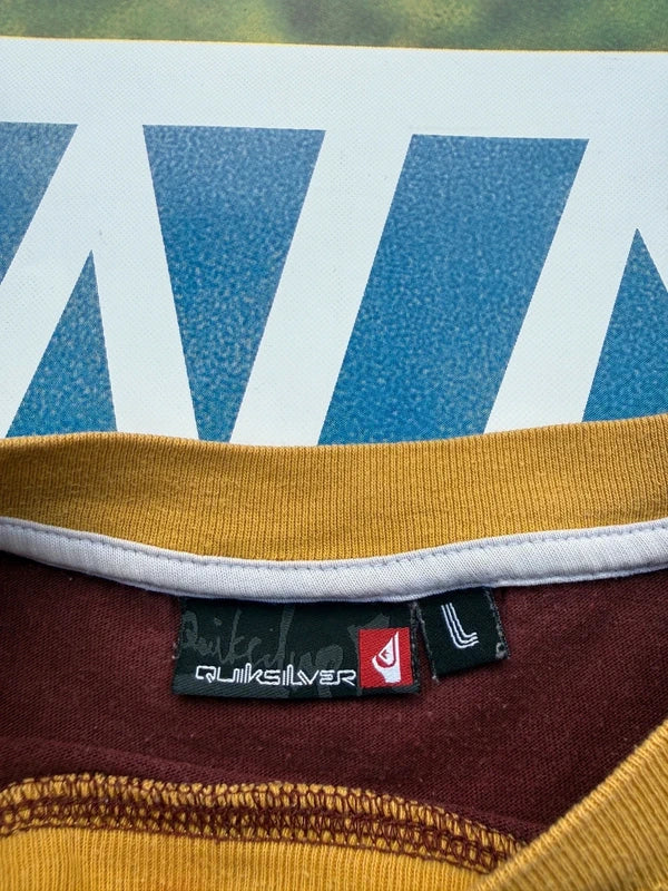 Quiksilver Longsleeve burgundy yellow white L - detail