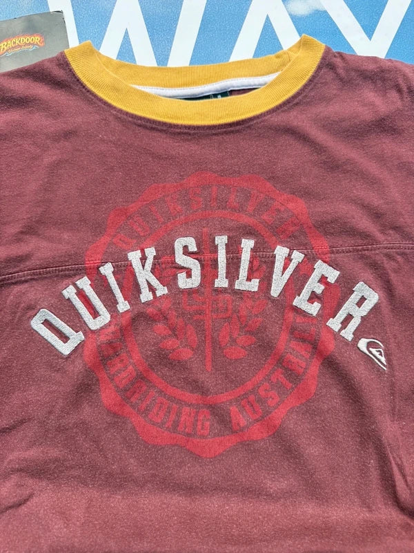Quiksilver Longsleeve burgundy yellow white L - back