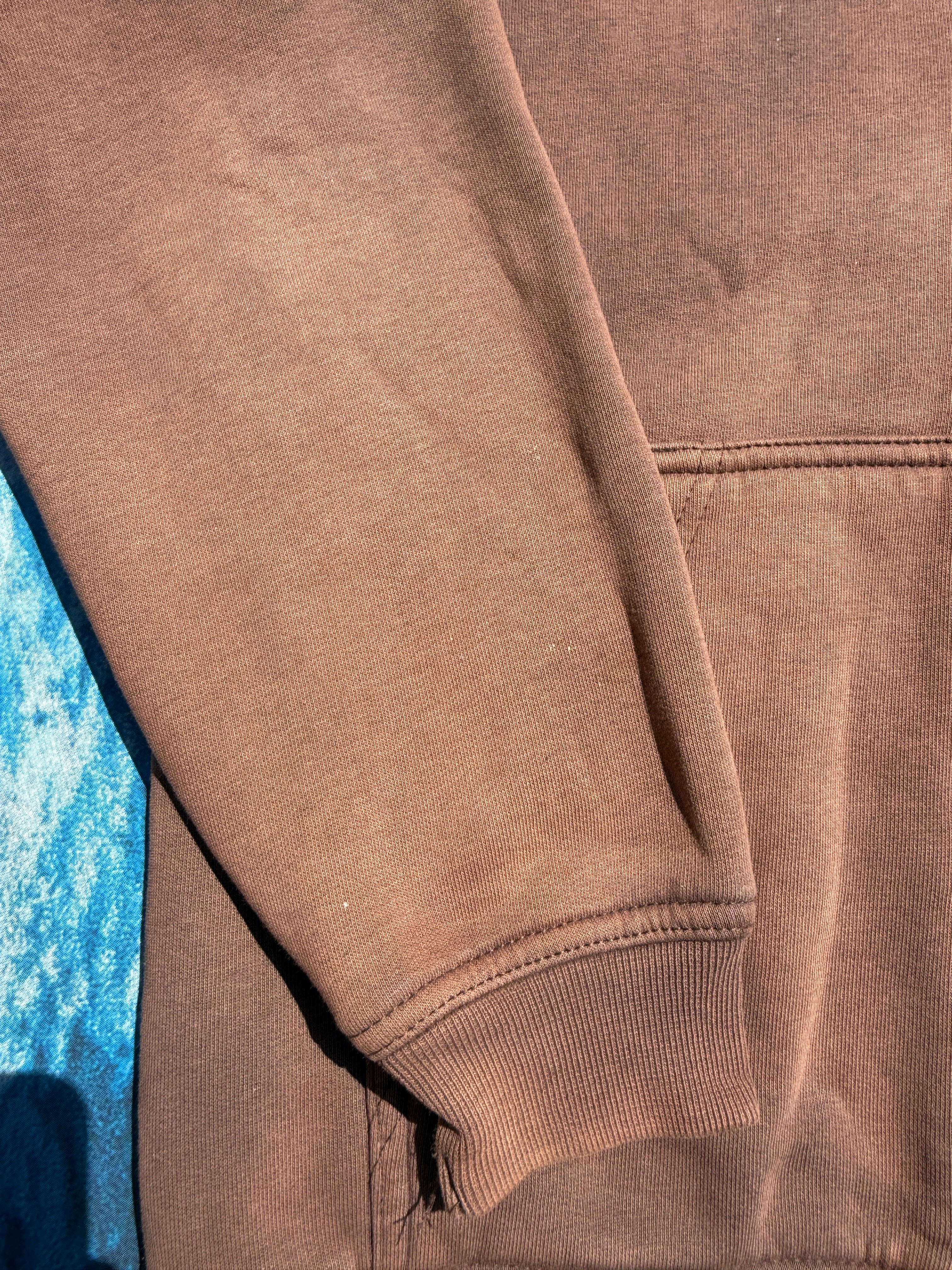 Y2K Quiksilver brown sun faded skull zipper jacket