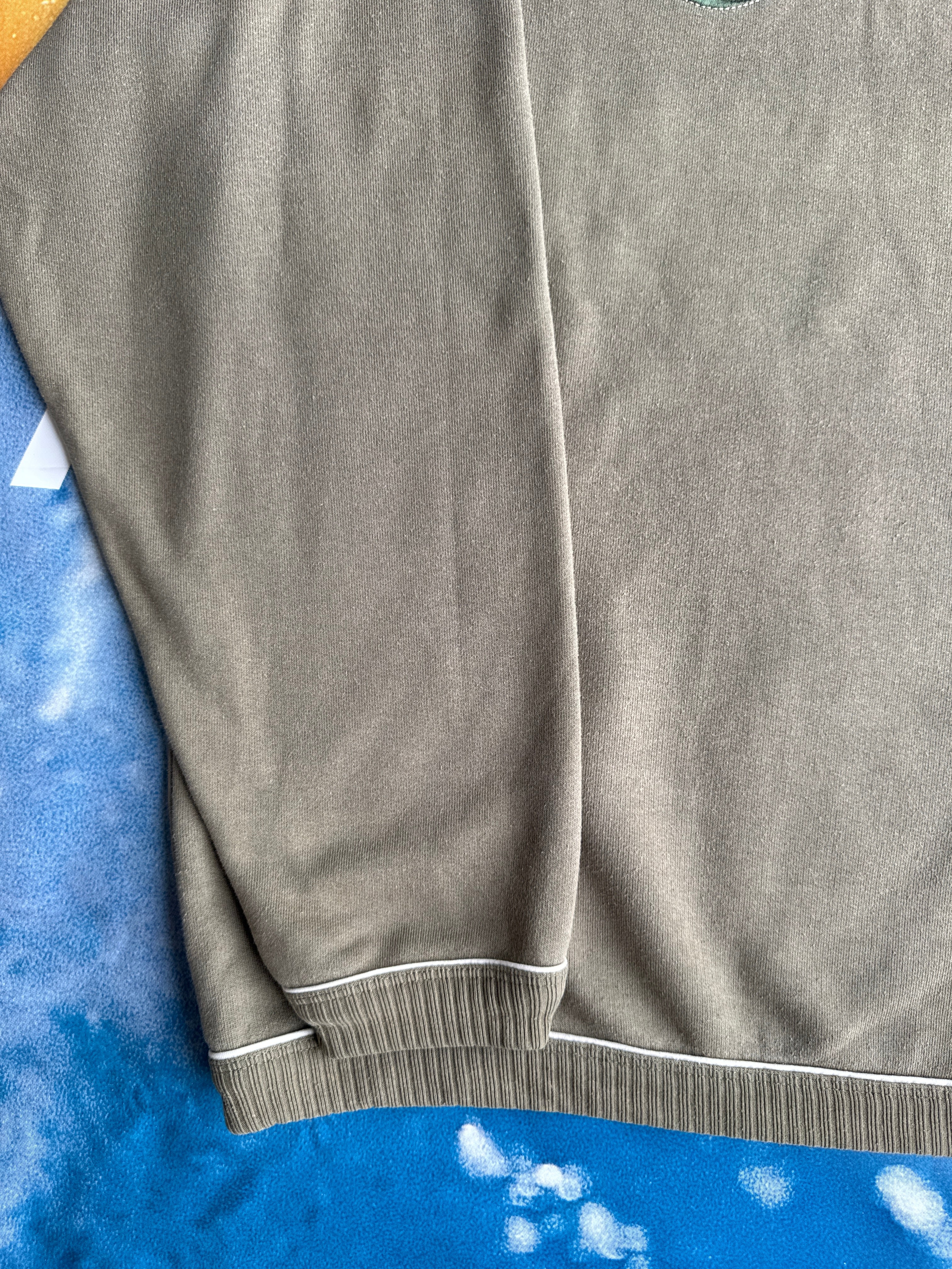 Quiksilver 00s Olive Green V-Neck Sweatshirt