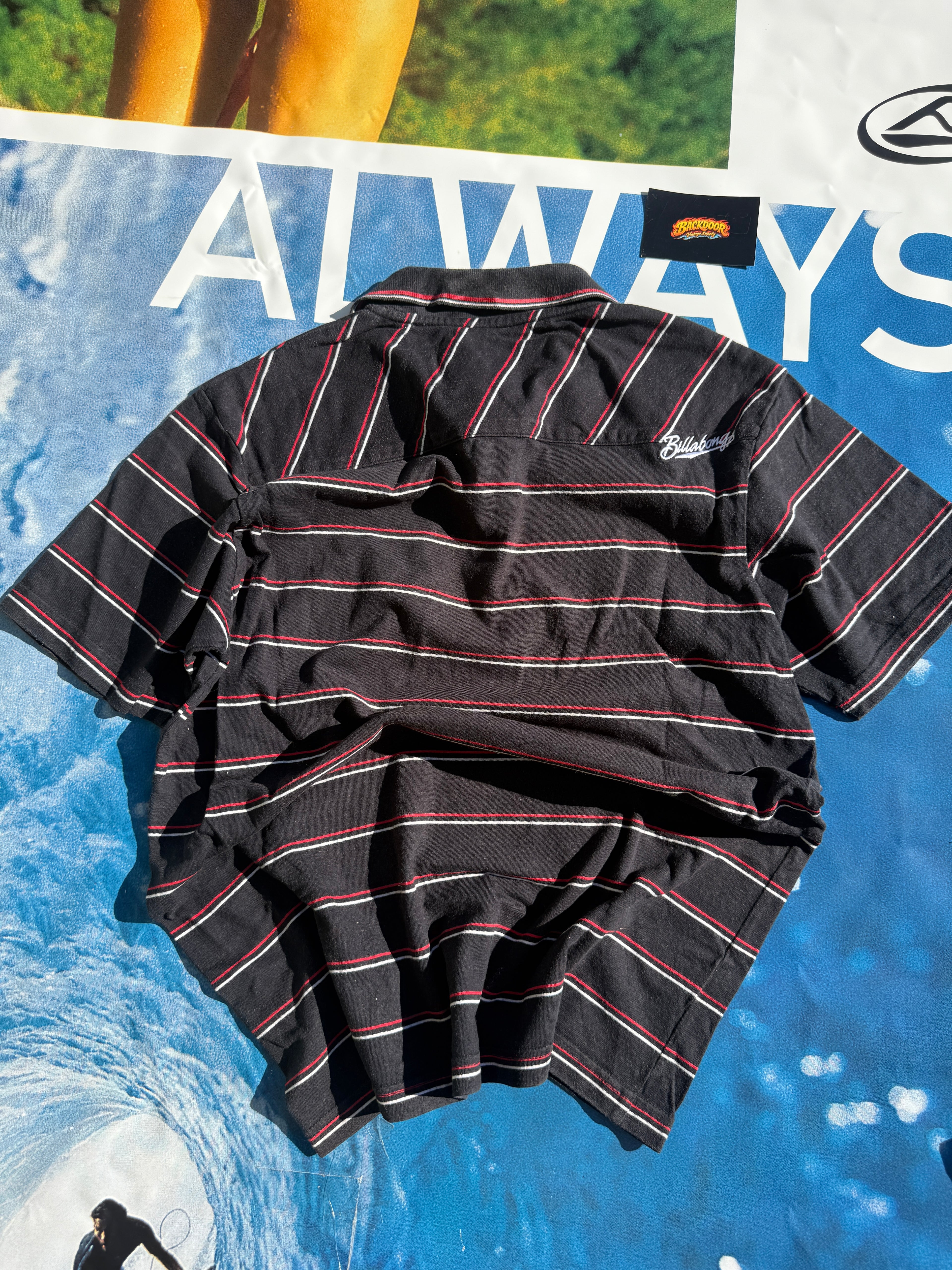 Y2K Billabong Opium style striped Polo