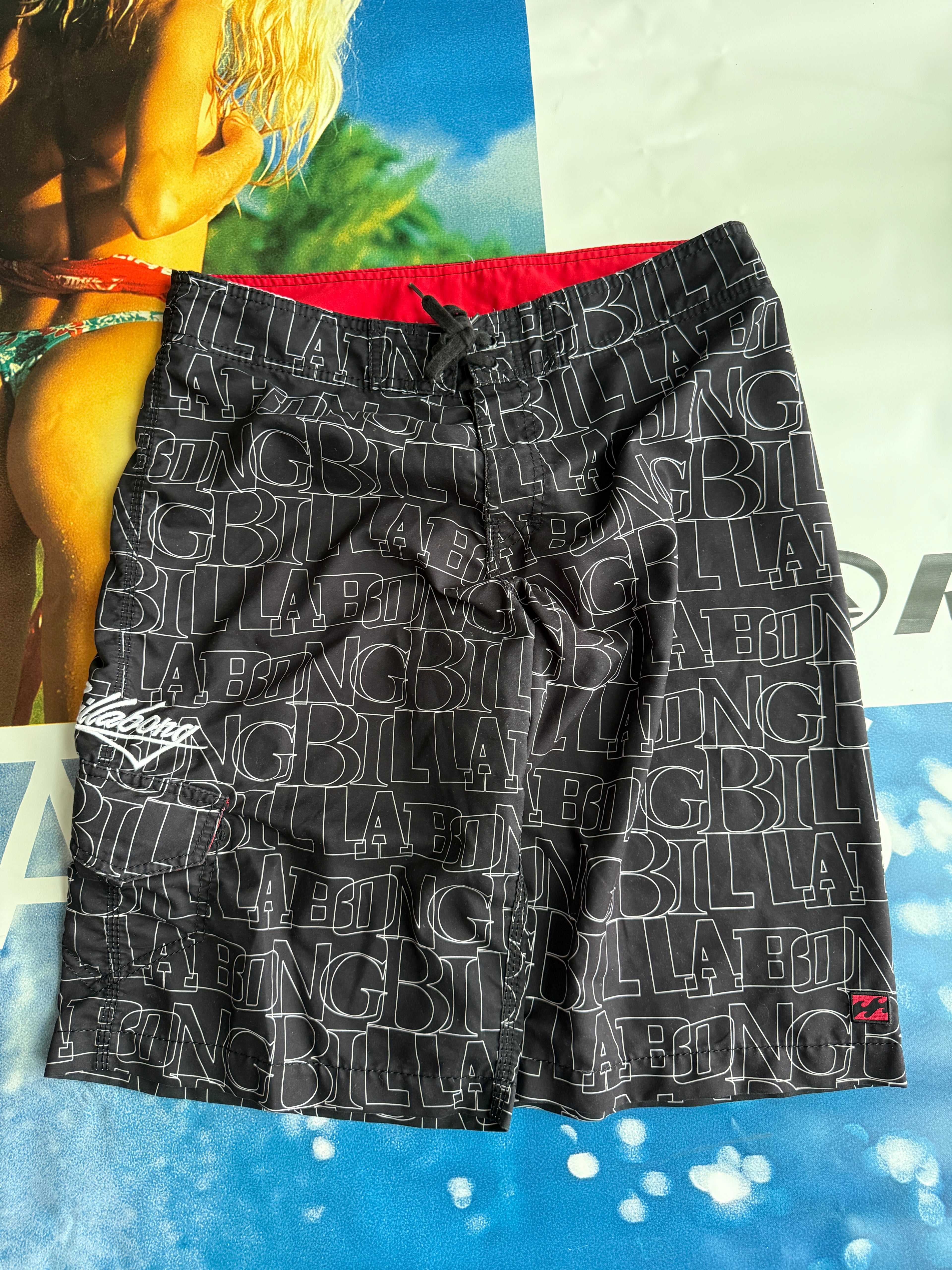 Y2K Billabong Black Boardshorts size 34