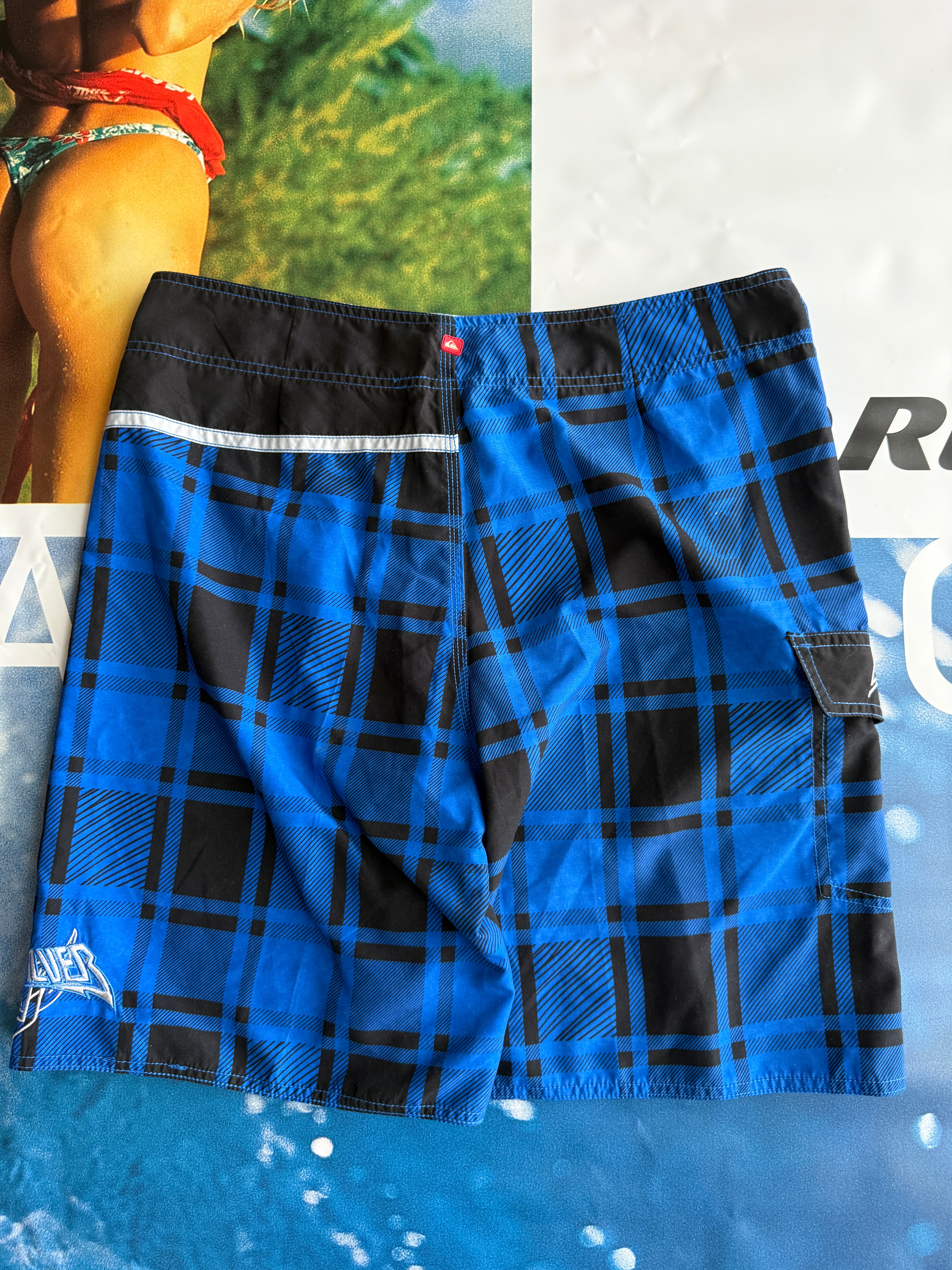 Y2K Quiksilver Plaid Boardshorts size 36